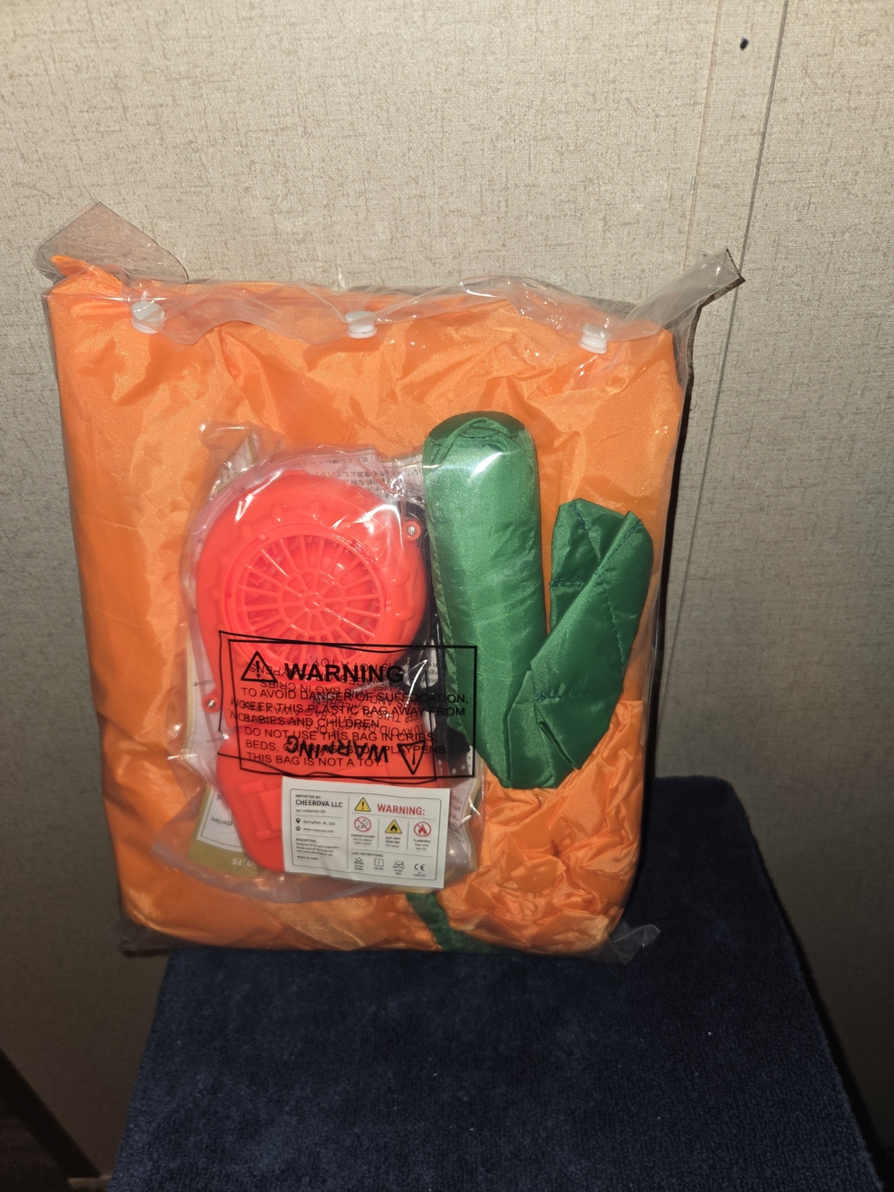 Adult Orange Pumpkin Costume with Hat - Halloween Costume - Picture 2 of 2